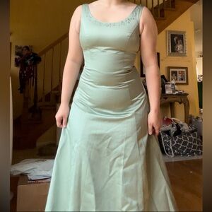 Gorgeous Sage Green A-line Gown David’s Bridal